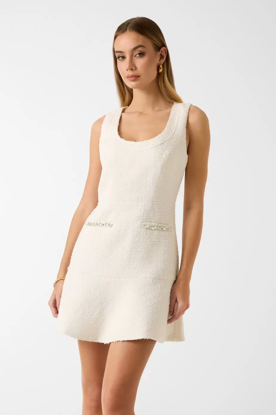 Vestido tweed mezcla de lana