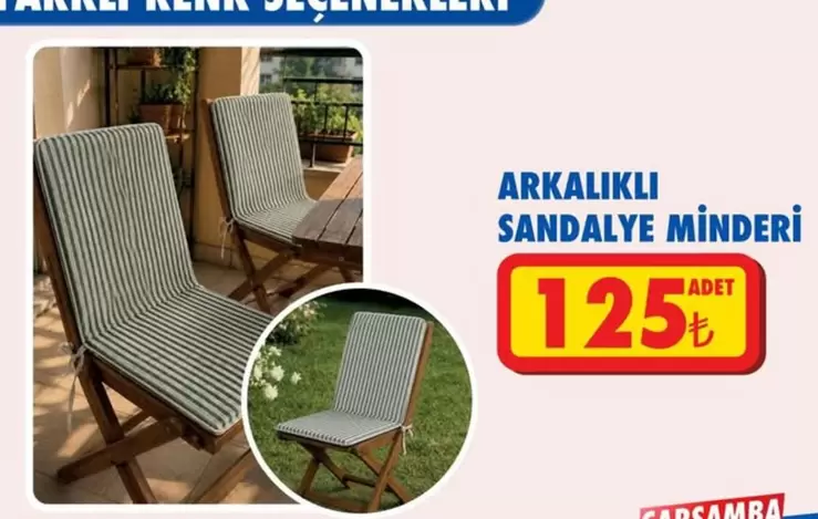 Arkalkli Sandalye Minderi