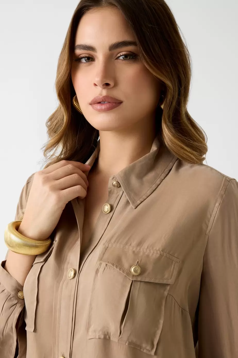 Camisa de mezcla de viscosa