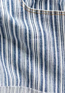 Kız Çocuk | Denim Çizgili Midi Şort