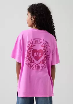 Kız Çocuk | Gap Kalp Logo Oversized Tunik T-Shirt