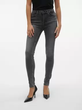 Vero Moda VMFLASH Mid Rise Skinny Fit Jeans - Medium Grey Denim - 10298723