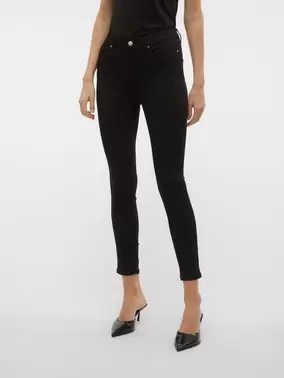 Vero Moda VMFLASH Mid Rise Skinny Fit Jeans - Black - 10308403