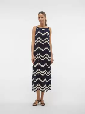 Vero Moda VMVENUS Langes Kleid - Navy Blazer - 10304830