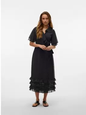 Vero Moda VMDOTINA Midikleid - Black - 10336038