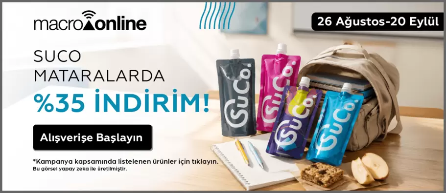 26 Ağustos - 20 Eylül Suco Mataralarda %35 İndirim!