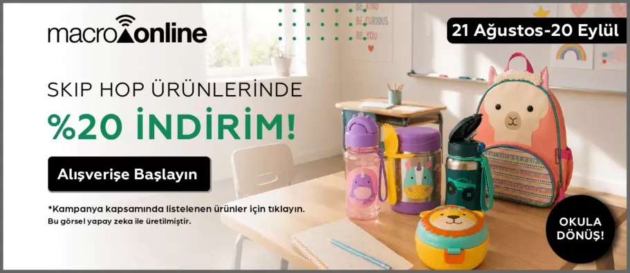 21 Ağustos - 20 Eylül Skip Hop Ürünlerinde %20 İndirim!