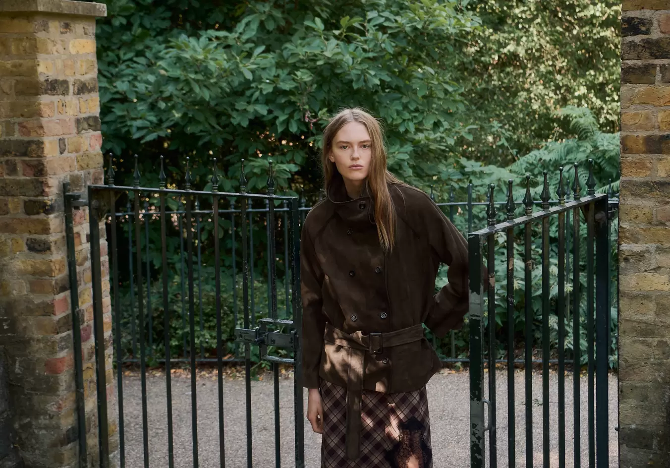 Belted suede jacket