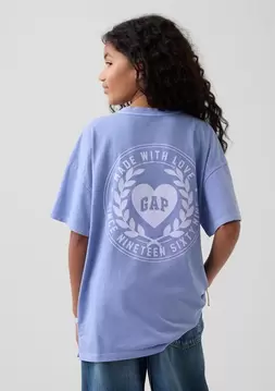 Kız Çocuk | Gap Kalp Logo Oversized Tunik T-Shirt