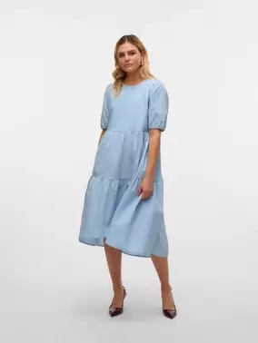 Vero Moda VMJARLOTTE Langes Kleid - Cashmere Blue - 10334079