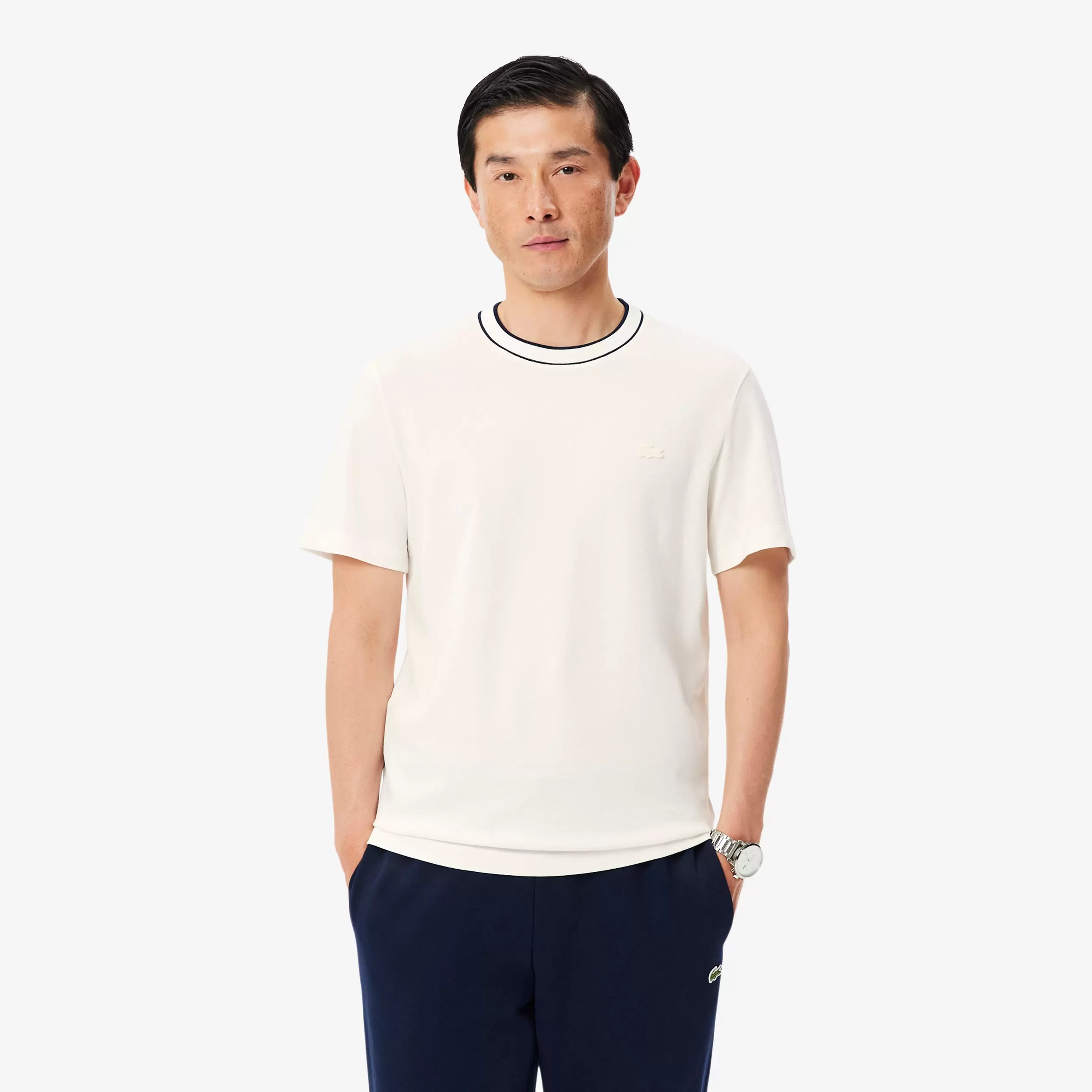 Erkek Regular Fit Bisiklet Yaka Beyaz T-Shirt