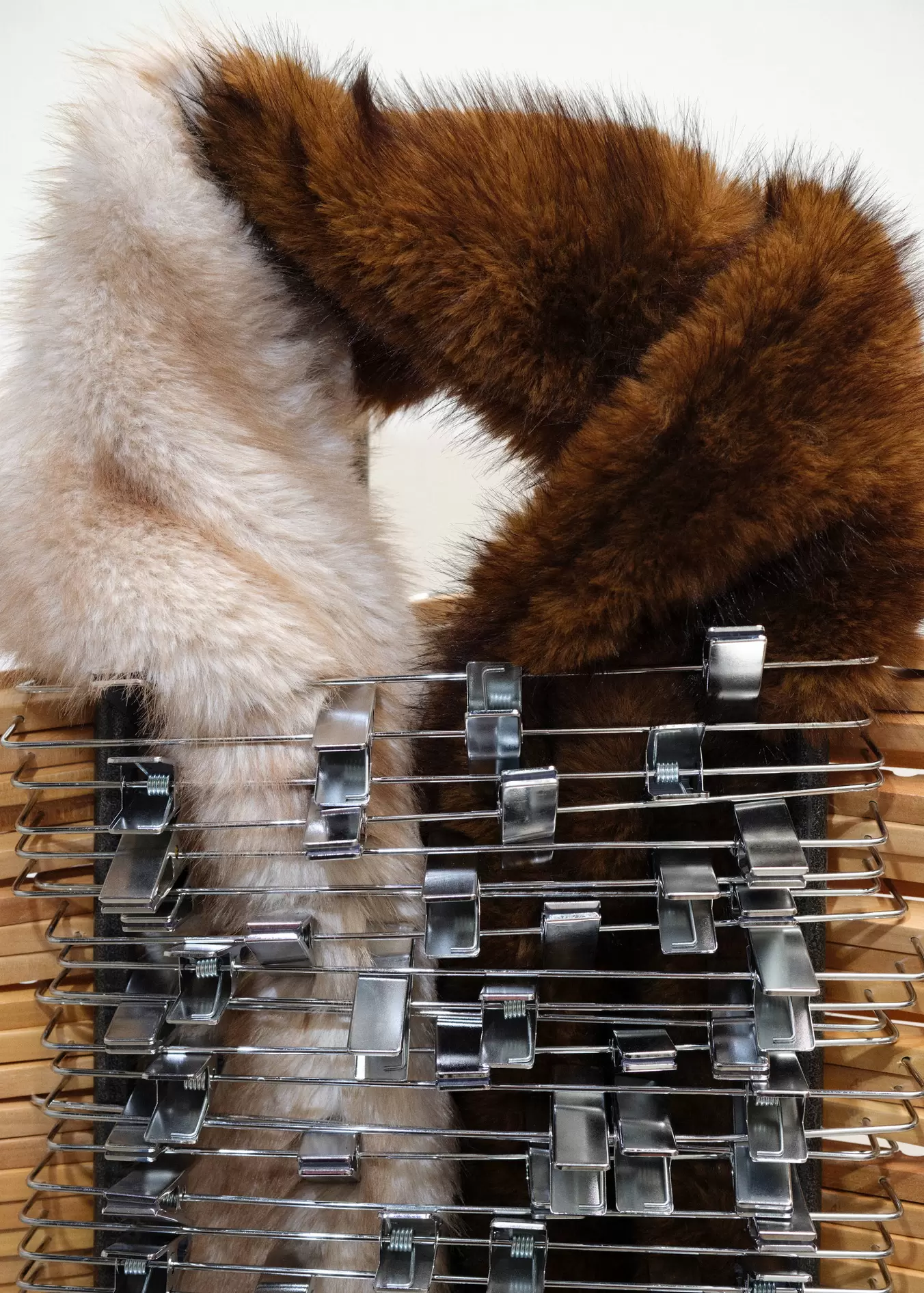 Faux fur contrast scarf