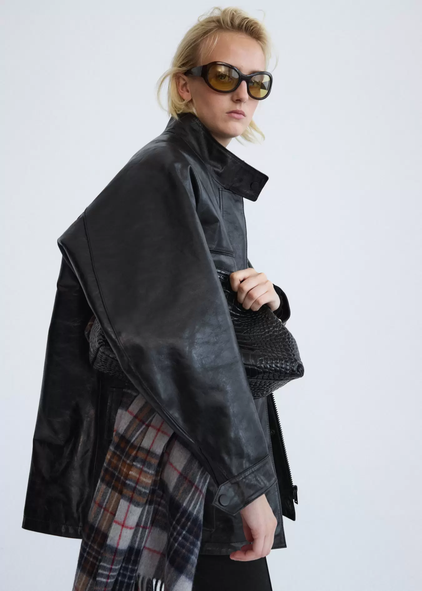 Oversized faux-fur parka with pockets