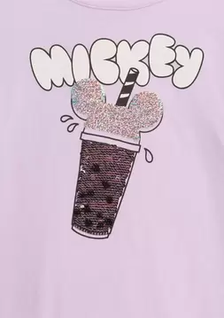 Kız Çocuk | Disney Oversized Flippy Sequins Grafik Baskılı T-Shirt