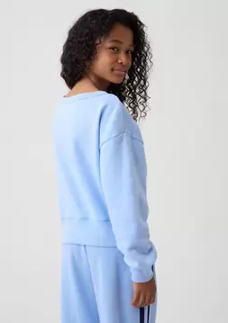 Kız Çocuk | Relaxed Bisiklet Yaka Grafik Baskılı Sweatshirt