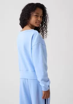 Kız Çocuk | Relaxed Bisiklet Yaka Grafik Baskılı Sweatshirt