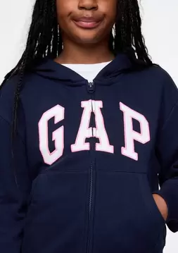Kız Çocuk | Relaxed Gap Logo Fermuarlı Sweatshirt