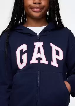 Kız Çocuk | Relaxed Gap Logo Fermuarlı Sweatshirt
