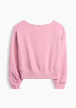 Kız Çocuk | Relaxed Bisiklet Yaka Grafik Baskılı Sweatshirt