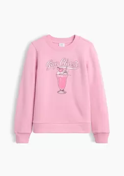 Kız Çocuk | Bisiklet Yaka Grafik Baskılı Sweatshirt