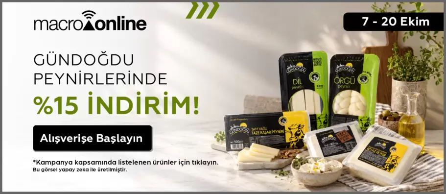 7 - 20 Ekim Gündoğdu Peynirlerinde %15 İndirim!