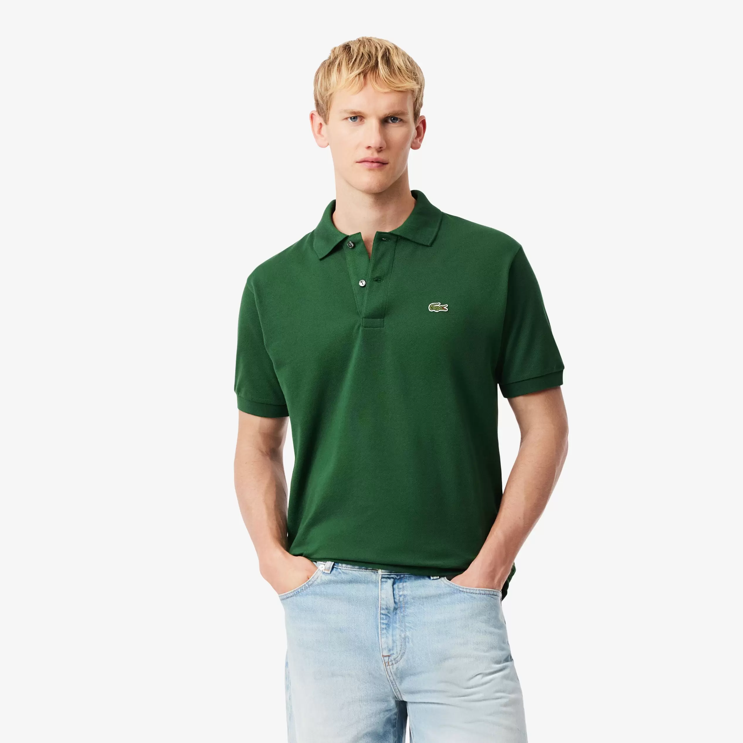 L.12.12 Erkek Classic Fit Yeşil Polo