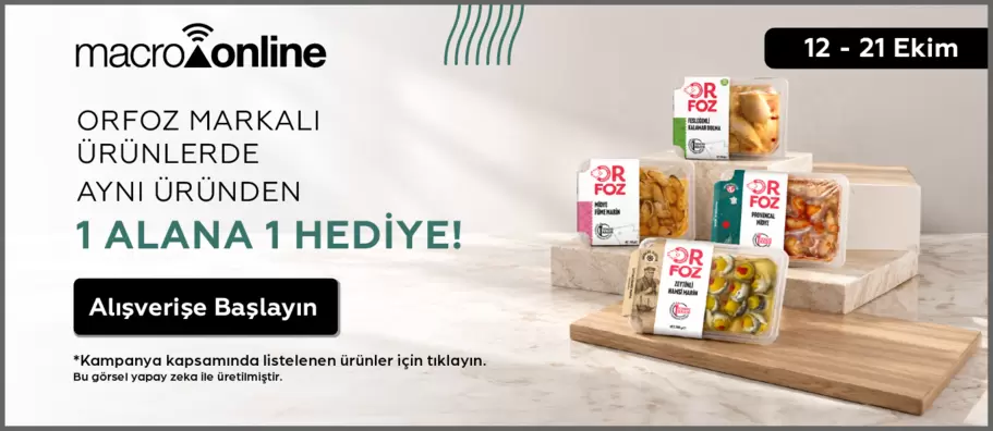 12 - 21 Ekim Orfoz Markalı Ürünler 1 Alana 1 Hediye!