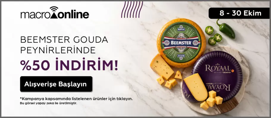 8 - 30 Ekim Beemster Gouda Peynirlerinde %50 İndirim!