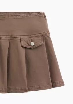 Kız Çocuk | Denim Pileli Mini Etek