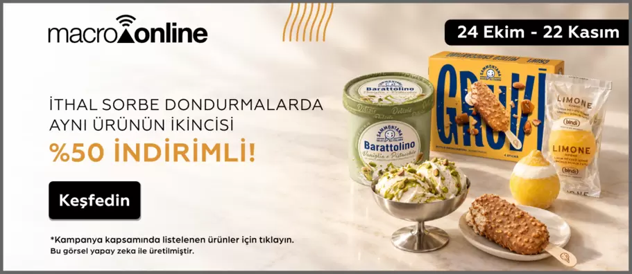 24 Ekim - 22 Kasım İthal Sorbe Dondurmalarda Aynı 2. Ürün %50 İndirimli1