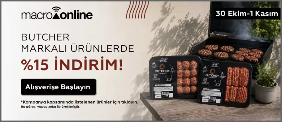 30 Ekim - 1 Kasım Butcher Ürünlerinde %15 İndirim!