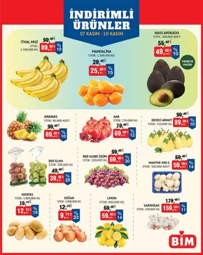 BİM kataloğu, Yıldırım | Meyve Sebze. | 2025-11-07T00:00:00.000Z - 2025-11-10T00:00:00.000Z