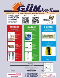 Gün Süpermarket kataloğu, Saray (Tekirdağ) | Güncel özel kampanyalar | 2025-11-27T00:00:00.000Z - 2025-12-17T00:00:00.000Z