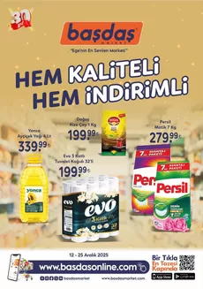 Başdaş Market kataloğu, Nazilli | 12-25 Aralık Hem Kaliteli, Hem İndirimli! | 2025-12-12T00:00:00.000Z - 2025-12-25T00:00:00.000Z