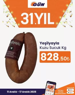 Gün Süpermarket kataloğu, Sulusaray (Tokat) | Sizin için en iyi tekliflerimiz | 2025-12-11T00:00:00.000Z - 2025-12-17T00:00:00.000Z