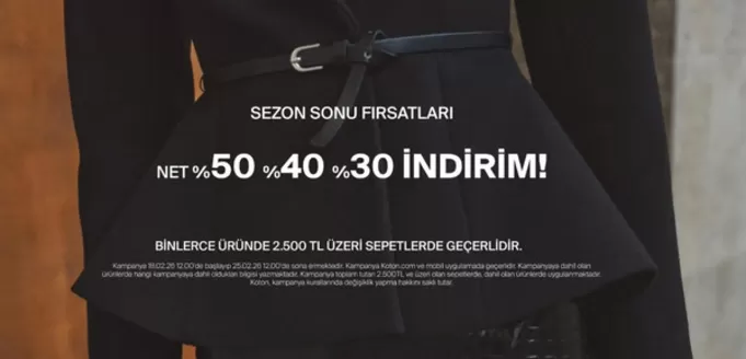 Koton kataloğu | Net %50 Indirim | 2026-02-18T00:00:00.000Z - 2026-02-25T00:00:00.000Z