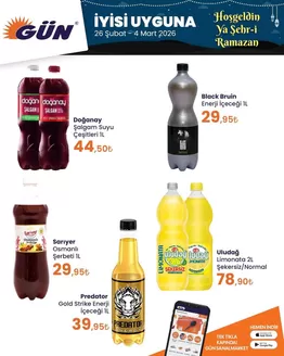 Gün Süpermarket kataloğu, Yiğitler (İzmir) | Tüm fırsat avcıları için en iyi teklifler | 2026-02-26T00:00:00.000Z - 2026-03-04T00:00:00.000Z
