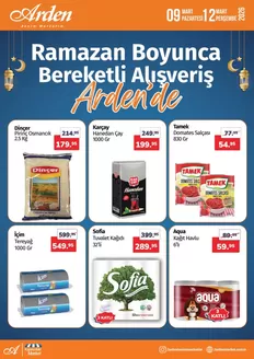 Arden Market kataloğu, Tekirdağ | Şimdi fırsatlarımızla tasarruf edin | 2026-03-09T00:00:00.000Z - 2026-03-12T00:00:00.000Z