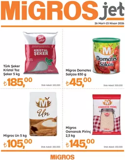 Migros kataloğu | Fırsat avcıları için harika teklifler | 2026-03-26T00:00:00.000Z - 2026-04-15T00:00:00.000Z