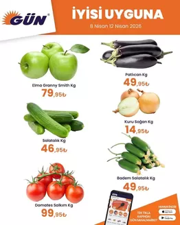 Gün Süpermarket kataloğu | Tüm müşteriler için en iyi fırsatlar | 2026-04-08T00:00:00.000Z - 2026-04-12T00:00:00.000Z