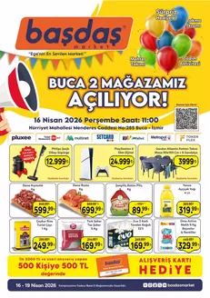 Başdaş Market kataloğu, Keçiören | 16-19 Nisan Buca-2 Mağazamız Açılıyor! | 2026-04-16T00:00:00.000Z - 2026-04-19T00:00:00.000Z