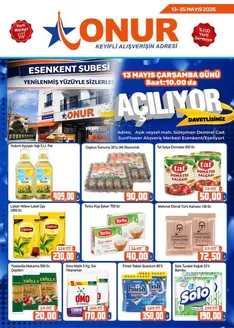 Onur Hipermarketleri kataloğu | Esenkent Subesi Yenilenmis Yuzuyle Sizlerle | 2026-05-13T00:00:00.000Z - 2026-05-25T00:00:00.000Z