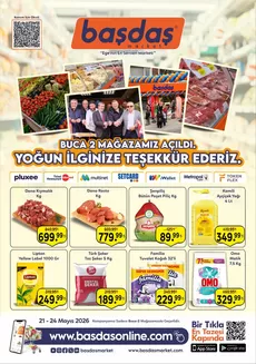 Başdaş Market kataloğu, Aliağa | 21-24 Mayıs Yoğun İlginize Teşekkür Ederiz. | 2026-05-21T00:00:00.000Z - 2026-05-24T00:00:00.000Z