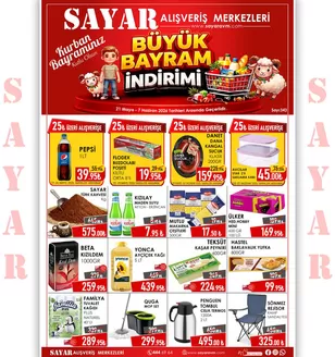 Sayar Avm kataloğu, Aliağa | Oferta | 2026-05-21T00:00:00.000Z - 2026-06-07T00:00:00.000Z