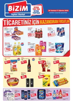 Bizim Toptan kataloğu | Tüm müşteriler için en iyi fırsatlar | 2026-07-29T00:00:00.000Z - 2026-08-11T00:00:00.000Z