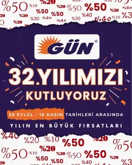 Gün Süpermarket kataloğu | Özel fırsatlar | 2026-09-26T00:00:00.000Z - 2026-11-16T00:00:00.000Z