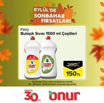 Onur Market kataloğu | Fırsat avcıları için teklifler | 2026-09-16T00:00:00.000Z - 2026-09-28T00:00:00.000Z