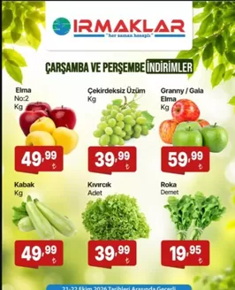 Irmaklar Market kataloğu | Çarşamba ve Perşembe indirimleri Irmaklar Market’te! | 2026-10-21T00:00:00.000Z - 2026-10-22T00:00:00.000Z