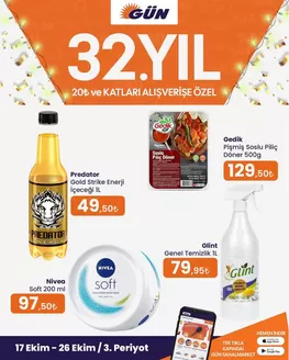 Gün Süpermarket kataloğu | En iyi fırsatlar ve indirimler | 2026-10-17T00:00:00.000Z - 2026-10-26T00:00:00.000Z