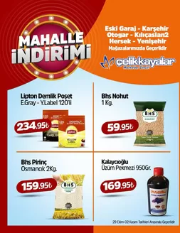 Çelikkayalar kataloğu | Mahalle İndirimi | 2026-10-29T00:00:00.000Z - 2026-11-02T00:00:00.000Z